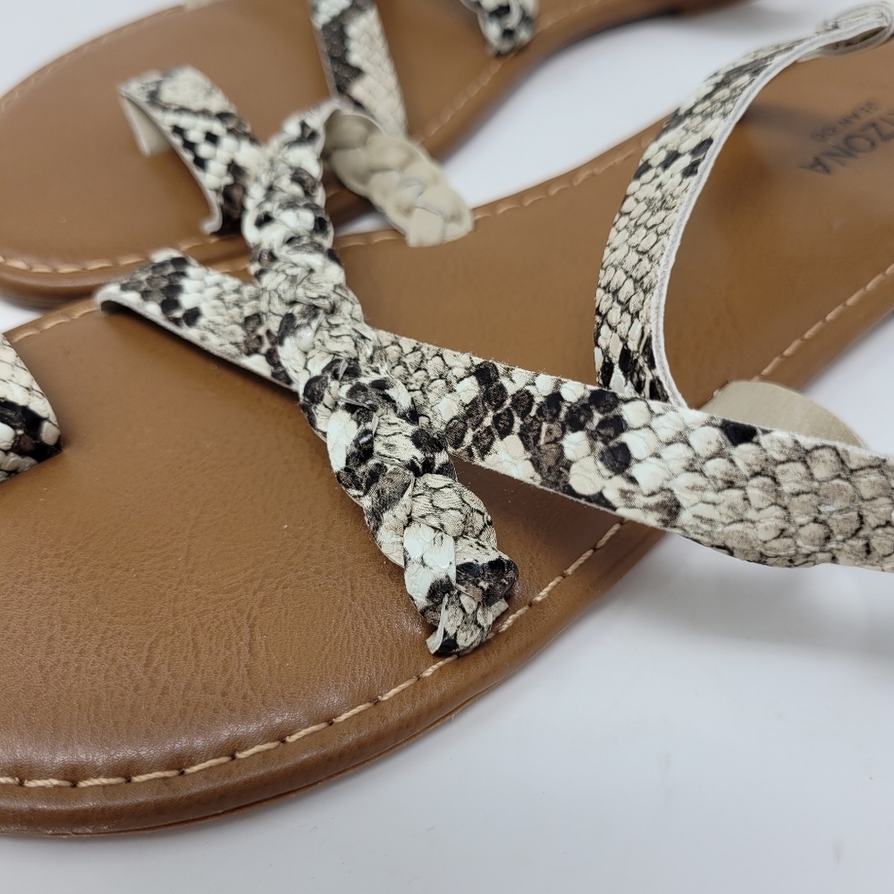 Arizona Jean Co NEW Faux Snakeskin Bohemian Strappy Sandal Shoes Size 9.5 - Picture 3 of 9